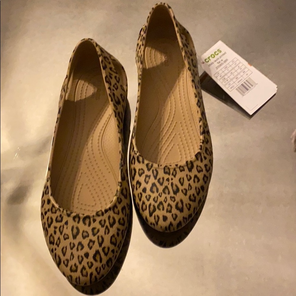 Leopard Printed Crocs Flats